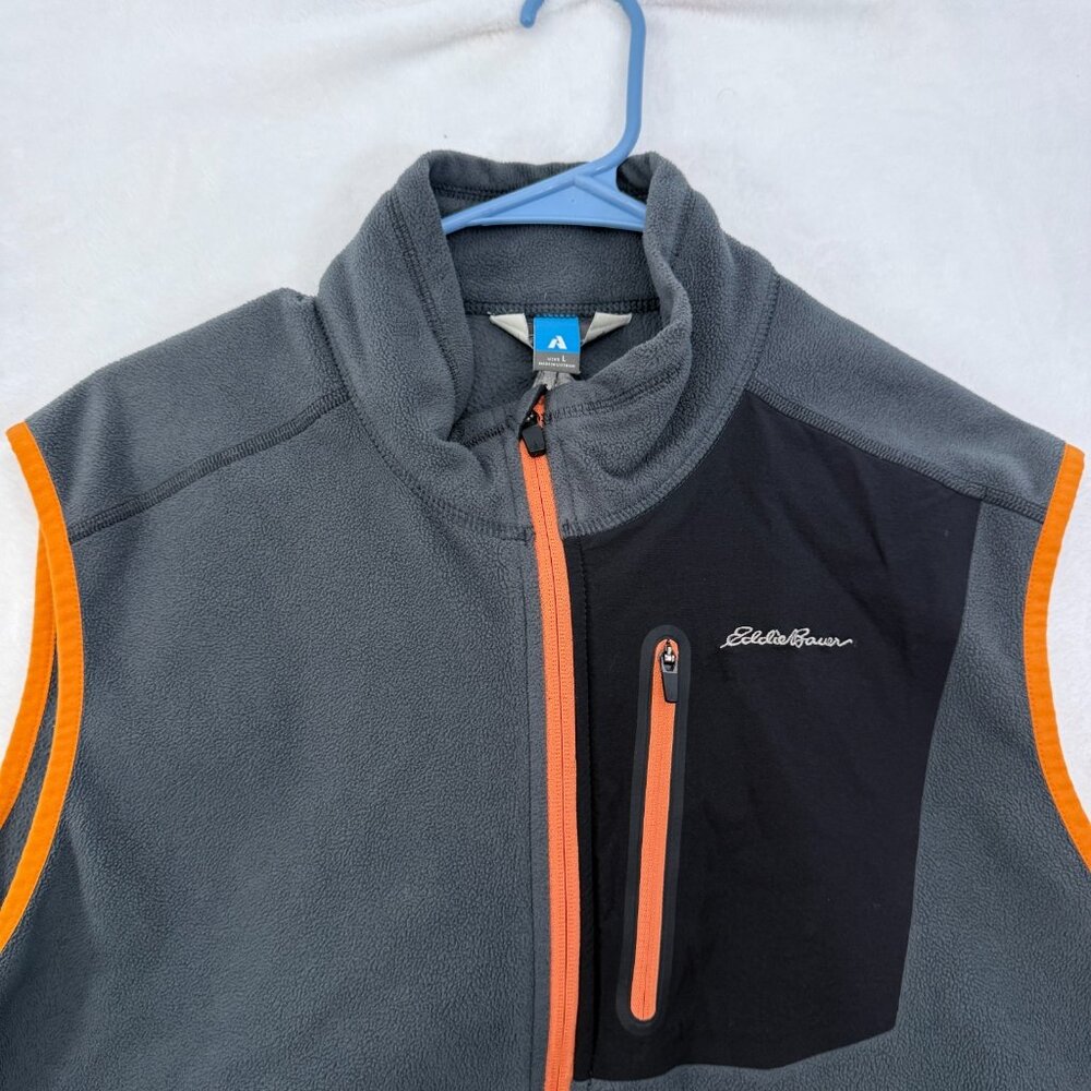 Eddie Bauer Vest Mens L Gray First Ascent Fleece Full Zip Lightweight - Picture 2 of 7